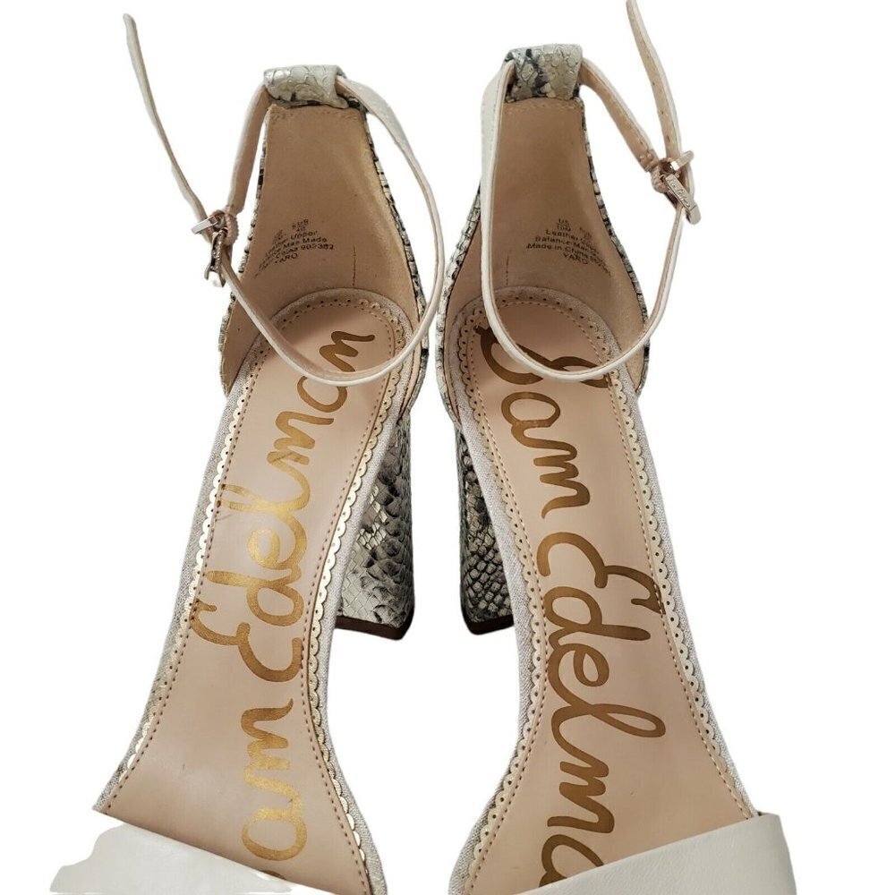 Sam Edelman Womens Sandals 10 Yaro Animal‎ Print Ankle Strap Block Heels Leather - Picture 4 of 11